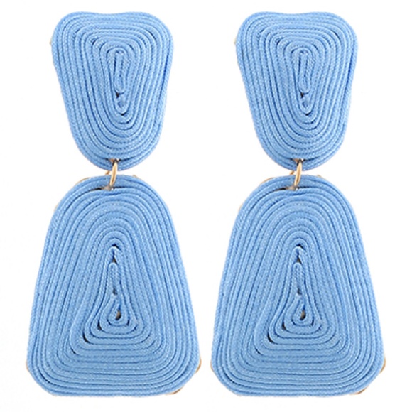 Wrapped 2 Trapezoid Drop Earrings - Picture 2 of 2